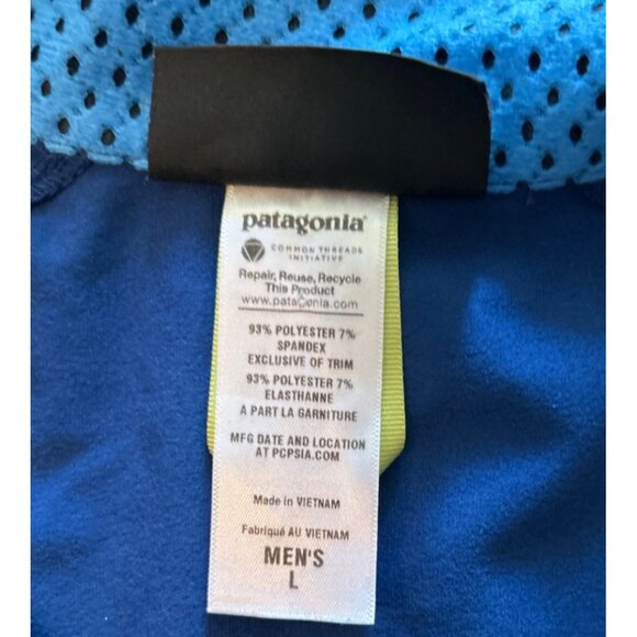 Patagonia Men Lightweight Blue Full-Zip Windbreaker Size L - Picture 4 of 8